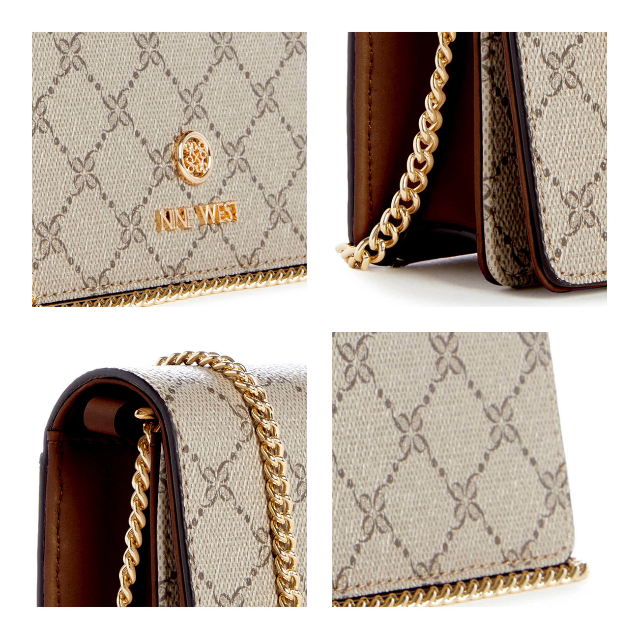 Lockup Sling Wallet Crossbody Bag Beige
