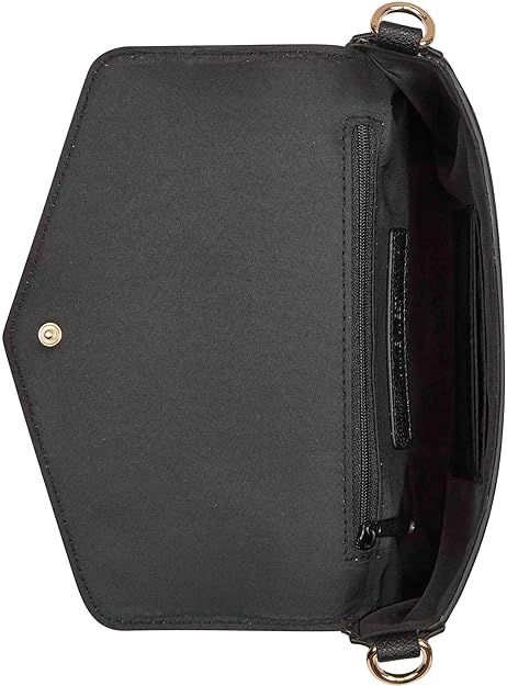 PEACHES MINI CROSSBODY FLAP BAG BLACK