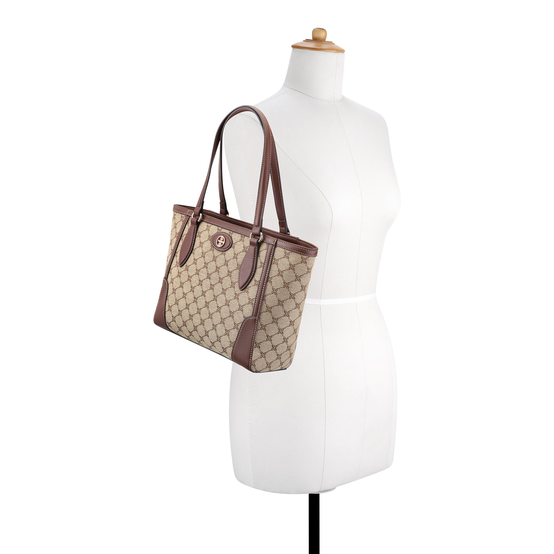 Innes Midi Tote Bag Logo Print Brown