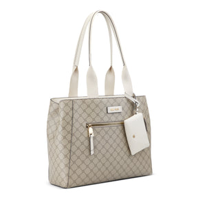 Byron Laptop Tote Bag Beige