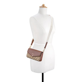 Peaches Crossbody Wallet Brown