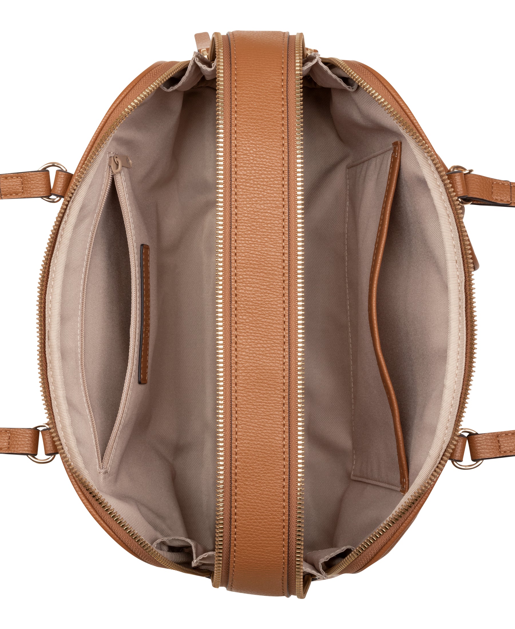 Alda Light Brown Bowler Satchel Shoulder Bag