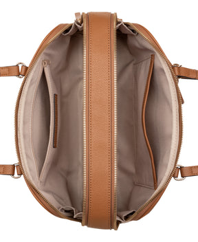Alda Light Brown Bowler Satchel Shoulder Bag