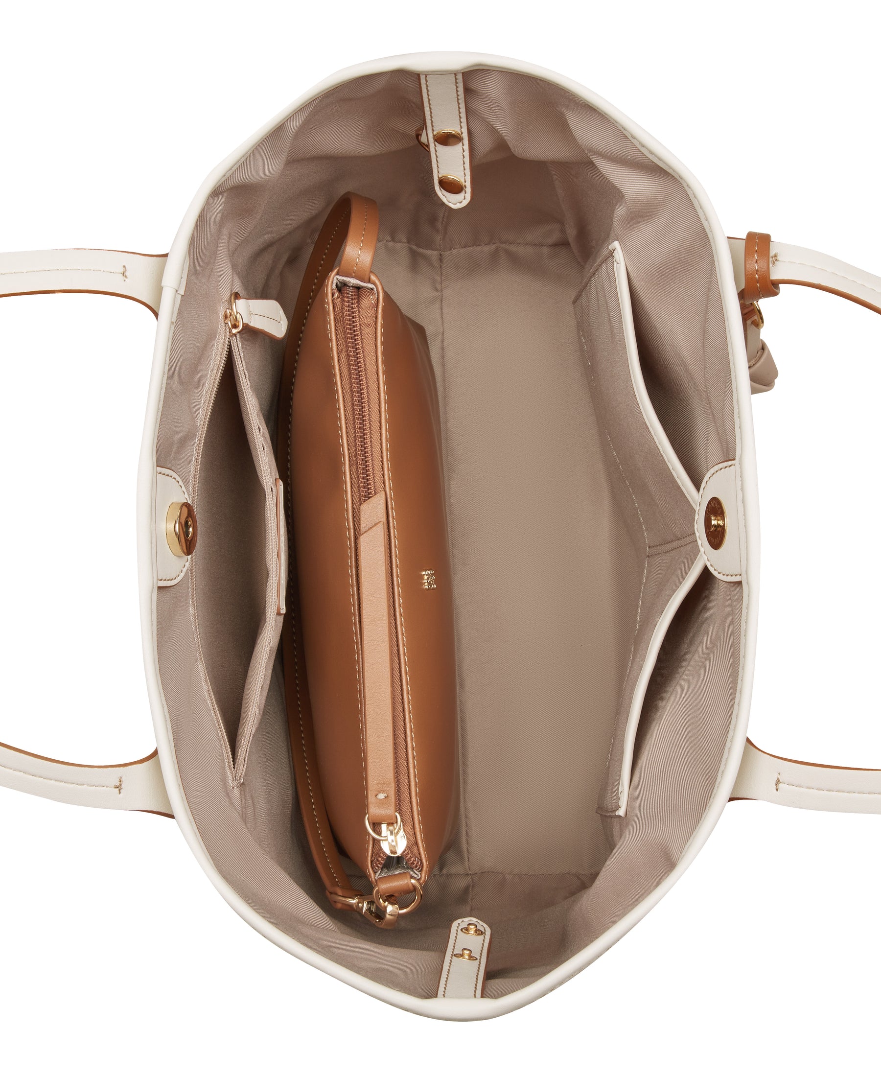 Talley Dark Beige 2 In 1 Tote Carry All Bag