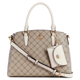 Siera Satchel Logo Print Beige