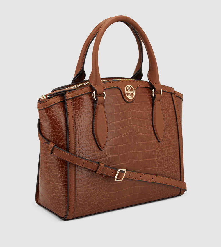 KYELLE JET SET SATCHEL BAG BROWN