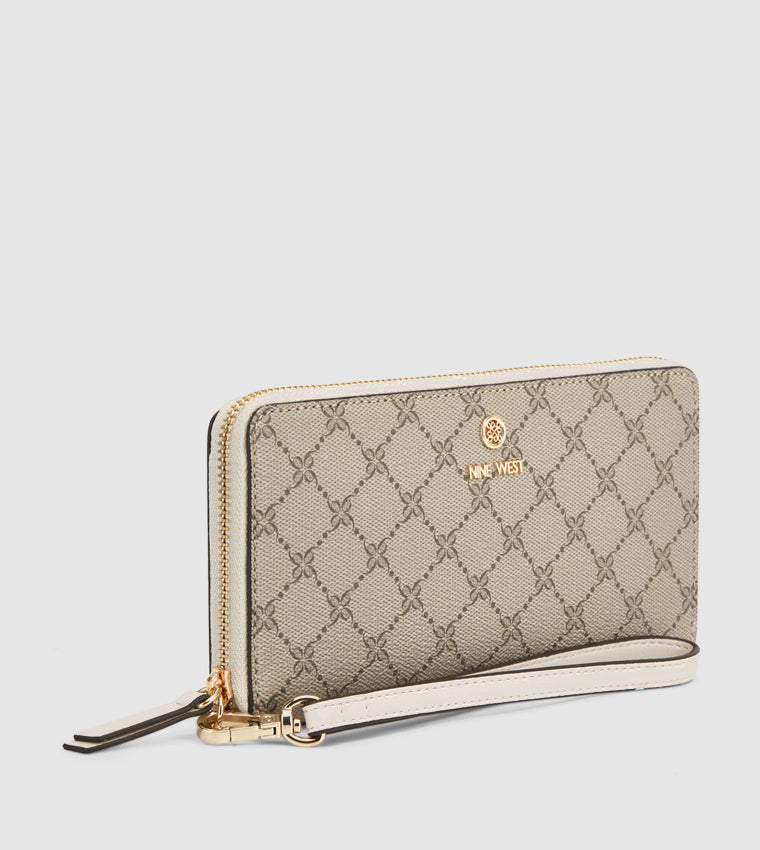 LINNETTE ZIPPER WRIST WALLET BEIGE